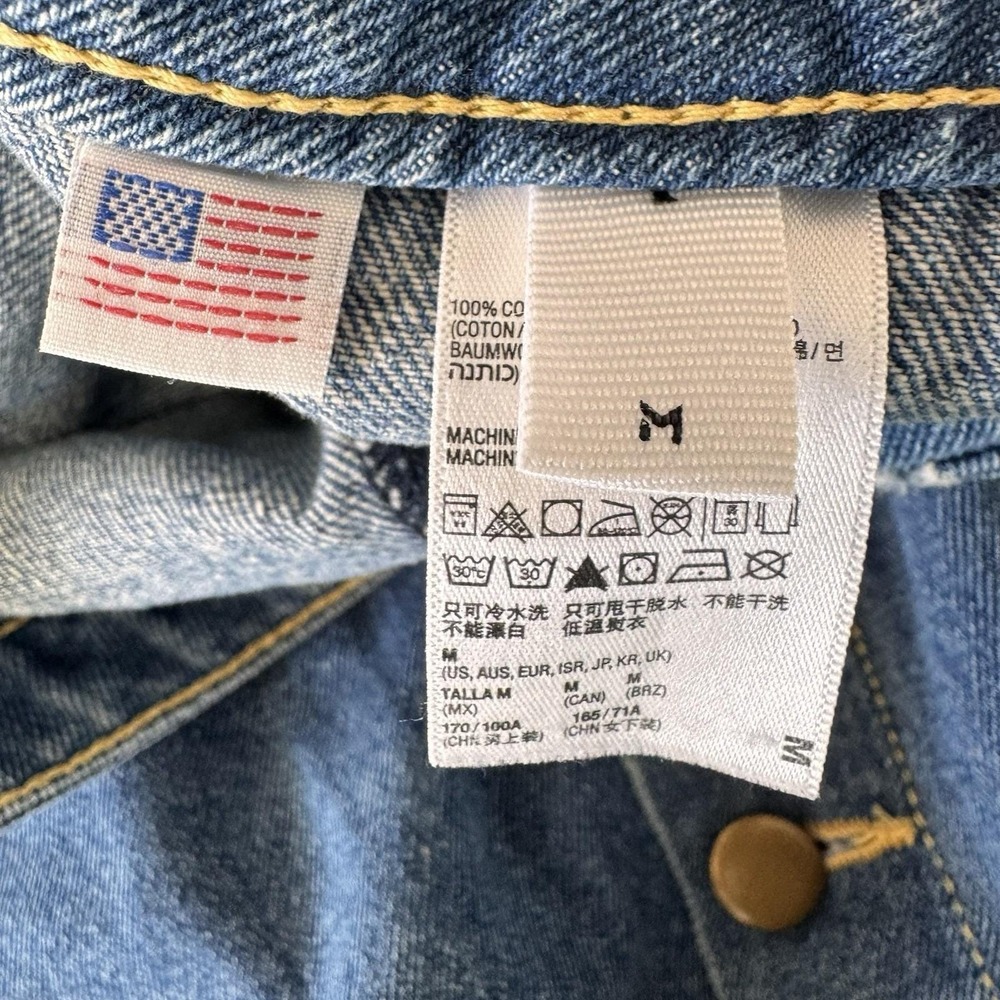 American Apparel Denim Mini Skirt Button Front Medium Stone Wash Indigo Blue M - Picture 6 of 8